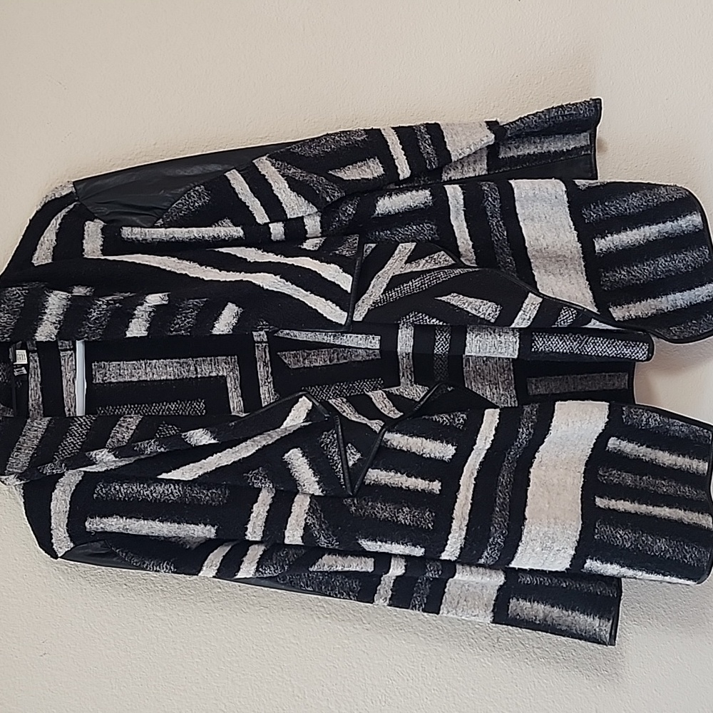 Faux Leather trim sweater